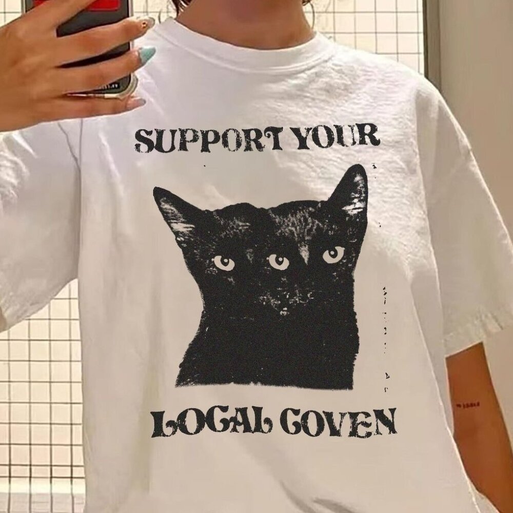 Funny Cat Shirt, Support Your Local Coven Shirt